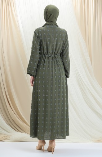 Khaki Hijab Dress 0064-07