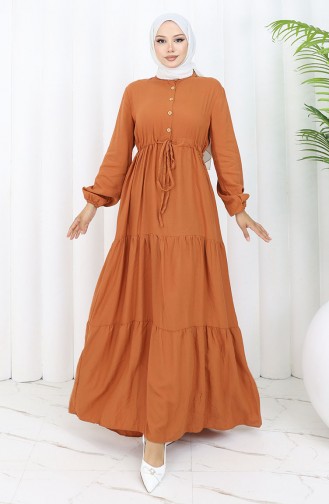 Robe Hijab Couleur brique 0085-02