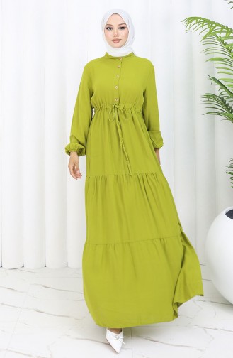 Ölgrün Hijab Kleider 0085-04
