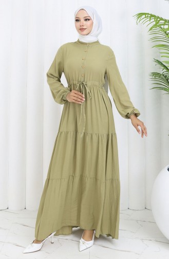 Khaki Hijab Kleider 0085-06