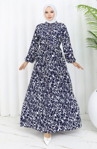 Robe Hijab Bleu Marine 0087-02