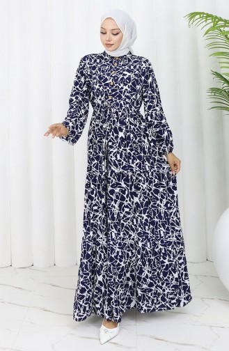 Robe Hijab Bleu Marine 0087-02