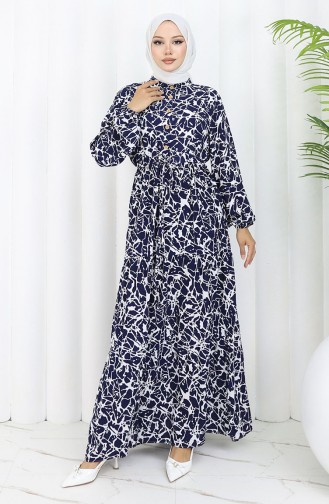 Robe Hijab Bleu Marine 0087-02