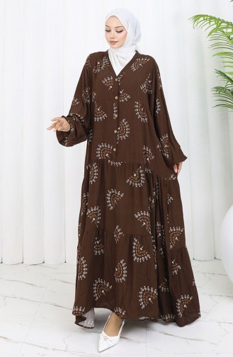 Robe Hijab Couleur Brun 0088-01