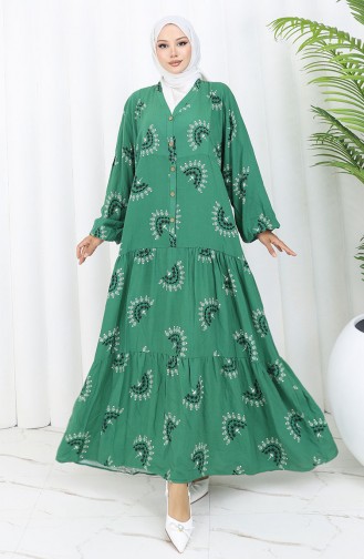 Green Hijab Dress 0088-02