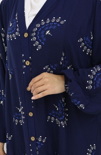 Navy Blue Hijab Dress 0088-03