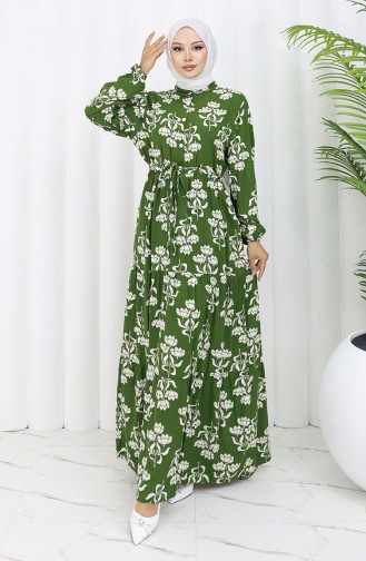 Khaki İslamitische Jurk 2052-03