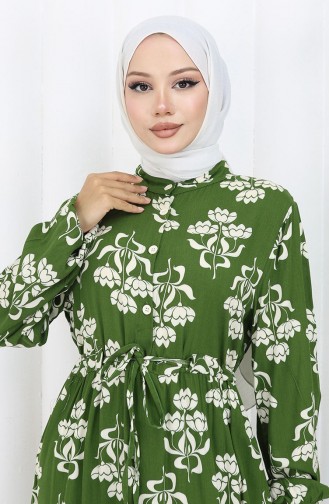 Khaki İslamitische Jurk 2052-03