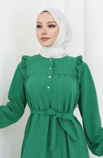 Robe Hijab Vert emeraude 2064-02
