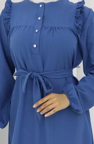 Ruffle Belted Dress 2064-03 Indigo 2064-03