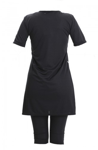 Schwarz Hijab Badeanzug 2501-01