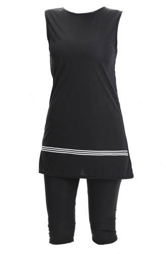 Schwarz Hijab Badeanzug 2501-01