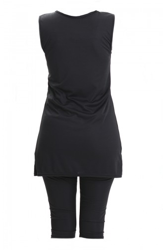 Schwarz Hijab Badeanzug 2501-01