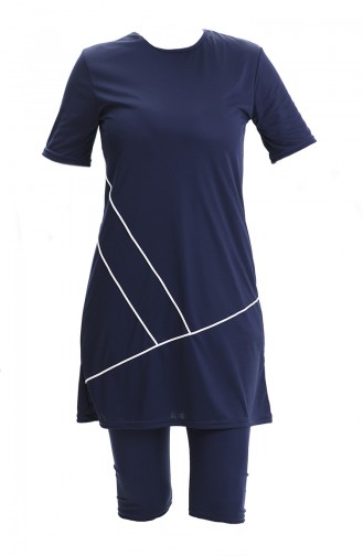 Dunkelblau Hijab Badeanzug 2501-02