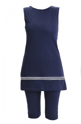 Dunkelblau Hijab Badeanzug 2501-02