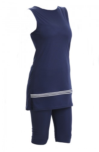 Dunkelblau Hijab Badeanzug 2501-02