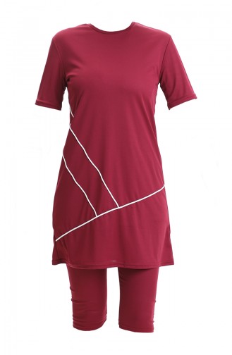 Weinrot Hijab Badeanzug 2501-03