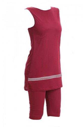 Weinrot Hijab Badeanzug 2501-03