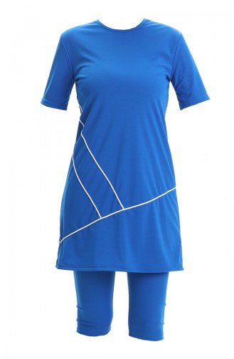 Saks-Blau Hijab Badeanzug 2501-04