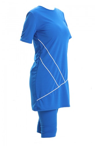 Saks-Blau Hijab Badeanzug 2501-04