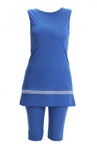 Saks-Blau Hijab Badeanzug 2502-02