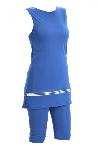 Saks-Blau Hijab Badeanzug 2502-02