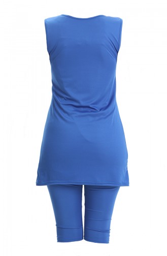 Saks-Blau Hijab Badeanzug 2502-02