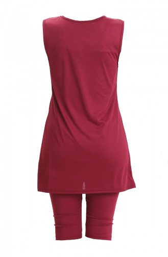 Weinrot Hijab Badeanzug 2502-03