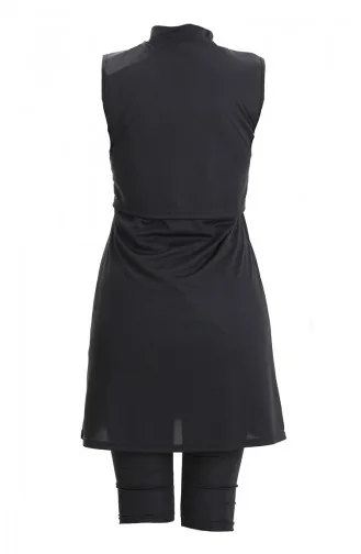 Desenli Kolsuz Havuz Mayo 2511-02 Zümrüt Yeşili Siyah