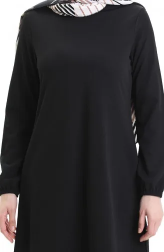 Saisonale Fließende Tunika Mit Elastischen Ärmeln 8751-01 Schwarz 8751-01