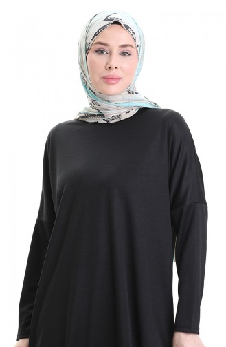 Mevsimlik Sade Rahat Kesim Tunik 8752-01 Siyah