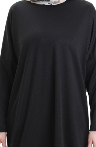 Mevsimlik Sade Rahat Kesim Tunik 8752-01 Siyah