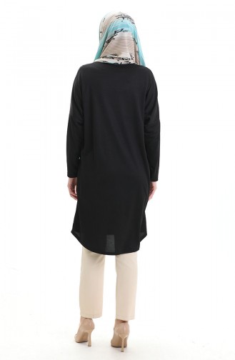 Mevsimlik Sade Rahat Kesim Tunik 8752-01 Siyah