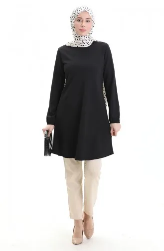 Seasonal Tunic With Elastic Sleeves 8753-01A Black 8753-01A