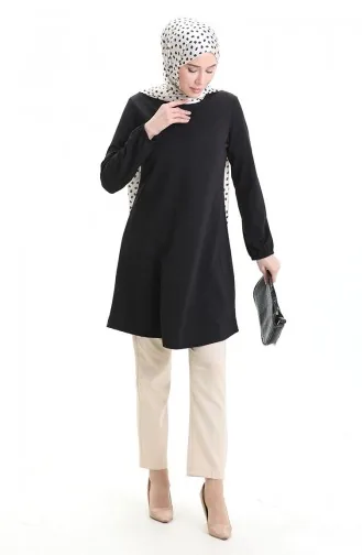Seasonal Tunic With Elastic Sleeves 8753-01A Black 8753-01A