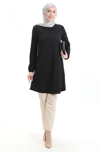 Seasonal Tunic With Elastic Sleeves 8753-01A Black 8753-01A