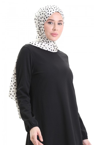 Kol Ucu Lastikli Mevsimlik Tunik 8753-01A Siyah