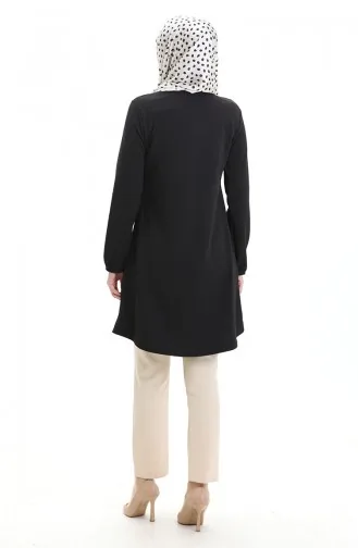Seasonal Tunic With Elastic Sleeves 8753-01A Black 8753-01A