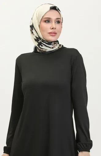 Einfache Schwarze Tunika 8758-01 Schwarz 8758-01