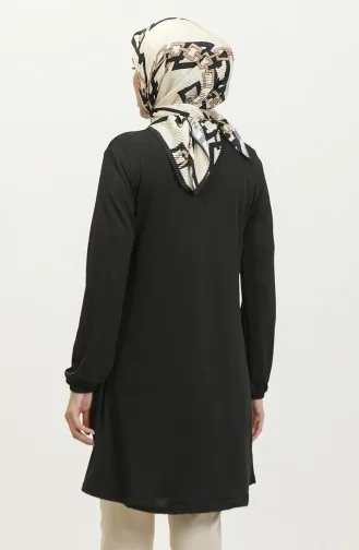 Einfache Schwarze Tunika 8758-01 Schwarz 8758-01