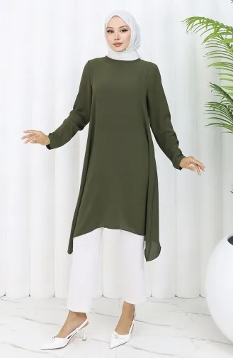 Tunique Princesse Asymétrique 4101-02 Vert Foncé 4101-02