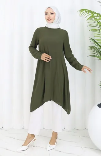 Tunique Princesse Asymétrique 4101-02 Vert Foncé 4101-02