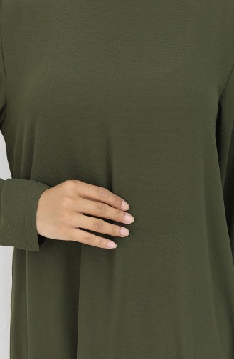Asimetrik Prenses Tunik 4101-02 Koyu Yeşil