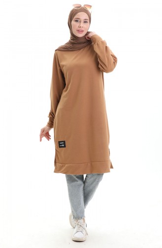 Armalı Tunik 0012-22 Sütlü kahve