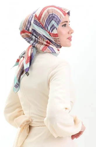 Karaca Rayon Scarf 81055-04 Aqua Green Purple 81055-04