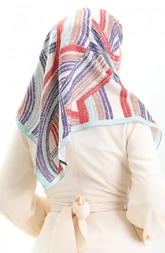 Karaca Rayon Scarf 81055-04 Aqua Green Purple 81055-04