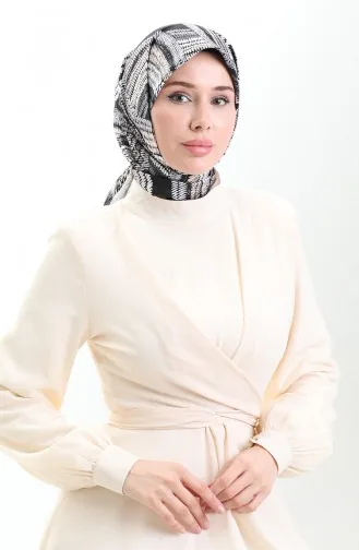 Écharpe En Rayonne Karaca 81055-05 Noir Blanc 81055-05