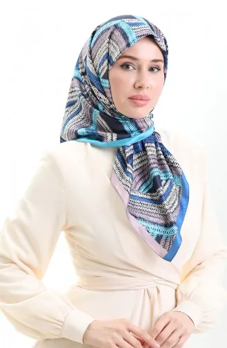 Écharpe En Rayonne Karaca 81055-08 Bleu Marine Saxe 81055-08