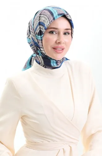 Karaca Viskoseschal 81055-11 Marineblau Türkis 81055-11