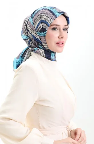 Karaca Viskoseschal 81055-11 Marineblau Türkis 81055-11